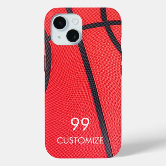 Aangepaste naam en nummer Basketbal Case-Mate iPhone Case (Achterkant)