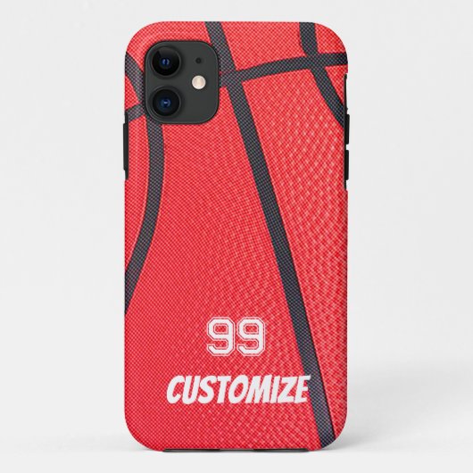Aangepaste naam en nummer Basketbal Case-Mate iPhone Case (Achterkant)