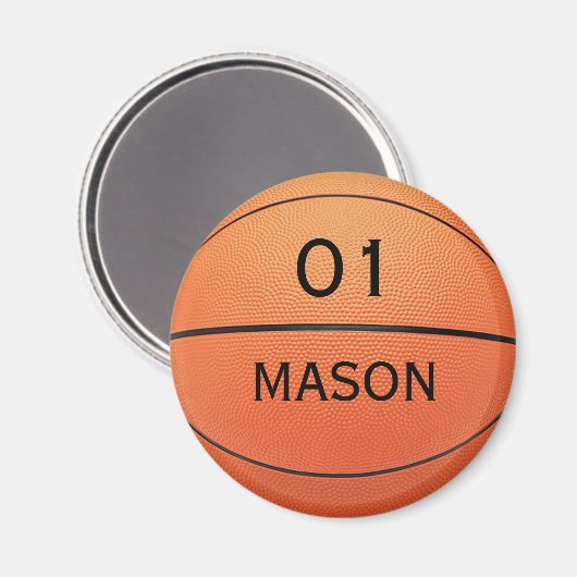 Aangepaste naam en nummer Basketball Magnet Magneet (Voorkant / Achterkant)