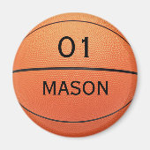 Aangepaste naam en nummer Basketball Magnet Magneet (Voorkant)