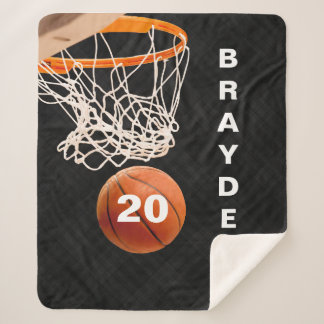 Aangepaste naam en nummer Basketball Sherpa Blanke Deken