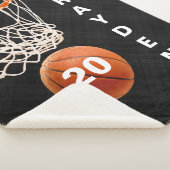 Aangepaste naam en nummer Basketball Sherpa Blanke Sherpa Deken (3/4)
