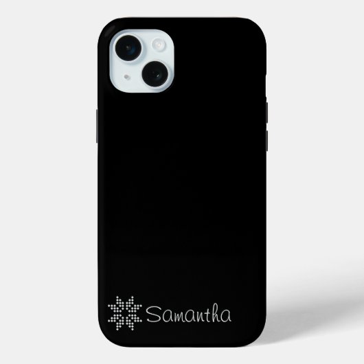 Aangepaste naam en Poinsettia Art, Zwart Case-Mate iPhone Case (Achterkant)