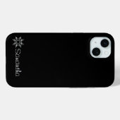 Aangepaste naam en Poinsettia Art, Zwart Case-Mate iPhone Case (Achterkant (horizontaal))