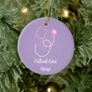 Aangepaste Naam en Specialty Critical Care Nurse Keramisch Ornament