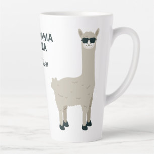 Aangepaste naam en tekst Cool Llama Latte mok