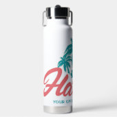 Aangepaste naam en tekst Hawaii Waterfles (Voorkant)