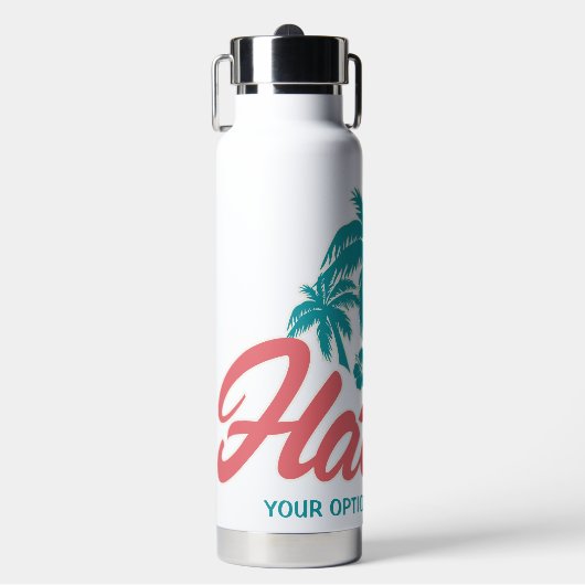 Aangepaste naam en tekst Hawaii Waterfles (Voorkant)
