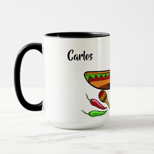 Aangepaste naam en tekst Mexicaanse schedelmokken Mok (Links)