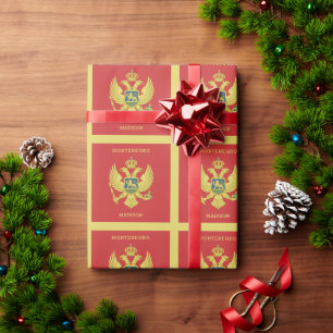 Aangepaste naam en tekst Montenegro Cadeaupapier