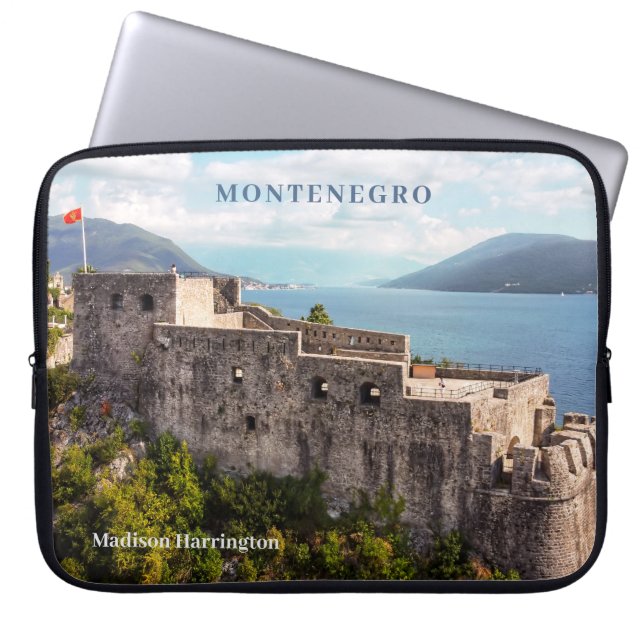 Aangepaste naam en tekst Montenegro Laptop Sleeve (Voorkant)