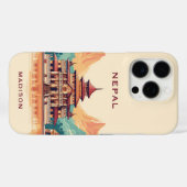 Aangepaste naam en tekst Nepal Case-Mate iPhone Case (Achterkant (horizontaal))