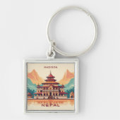 Aangepaste naam en tekst Nepal Sleutelhanger (Voorkant)