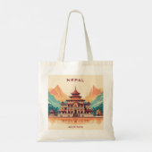 Aangepaste naam en tekst Nepal Tote Bag (Achterkant)