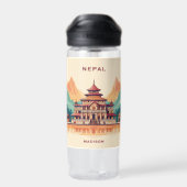 Aangepaste naam en tekst Nepal Waterfles (Achterkant)