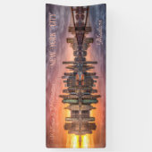 Aangepaste naam en tekst New York City Skyline Spandoek (Verticaal)