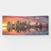 Aangepaste naam en tekst New York City Skyline Spandoek (Horizontaal)