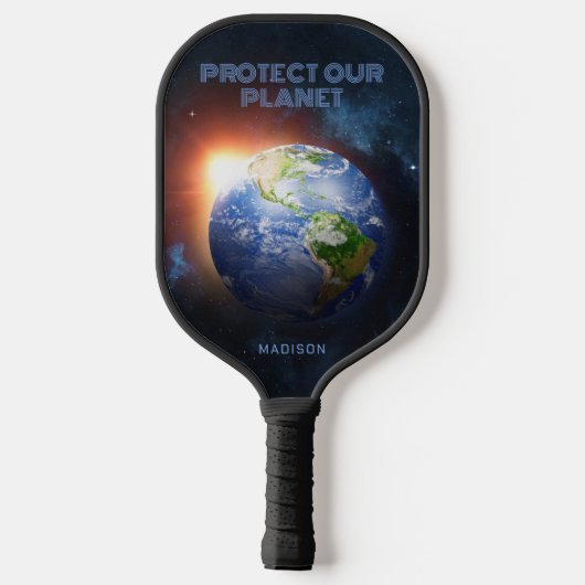 Aangepaste naam en tekst Planet Earth Pickleball Paddle (Achterkant)