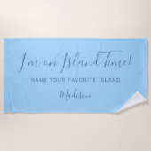Aangepaste naam en tekst strandhanddoek strandlaken (Voorkant)