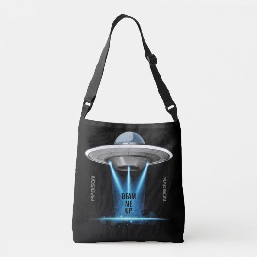 Aangepaste naam en tekst UFO-ruimtassen Crossbody Tas (Achterkant)