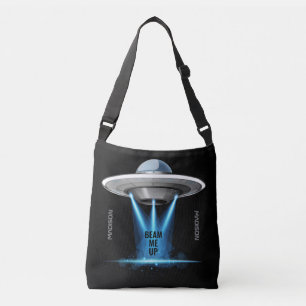 Aangepaste naam en tekst UFO-ruimtassen Crossbody Tas