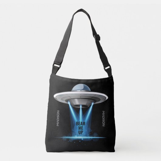 Aangepaste naam en tekst UFO-ruimtassen Crossbody Tas (Voorkant)