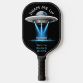 Aangepaste naam en tekst UFO-ruimteschip Pickleball Paddle (Voorkant)
