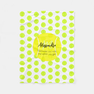 Aangepaste naam en tekst van de bal Tennis Fleece Deken