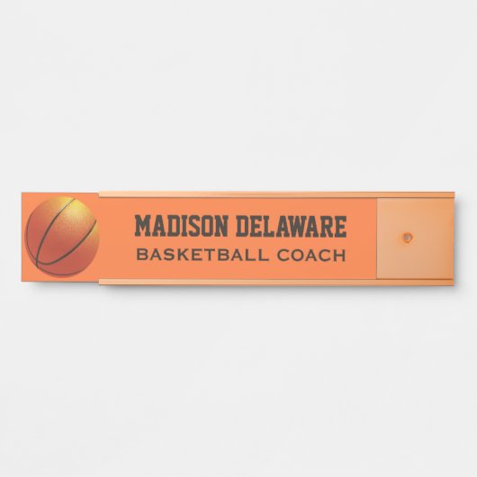 Aangepaste naam en titel Basketball Deurbordje (Voorkant)