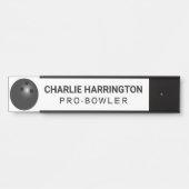 Aangepaste naam en titel Bowling Ball Deurbordje (Voorkant)