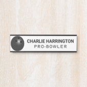Aangepaste naam en titel Bowling Ball Deurbordje (Voorkant)
