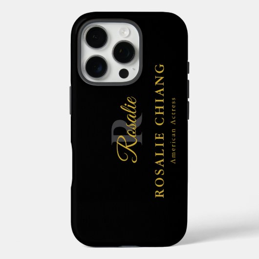 Aangepaste naam en titel met monogram Case-Mate iPhone case (Achterkant)
