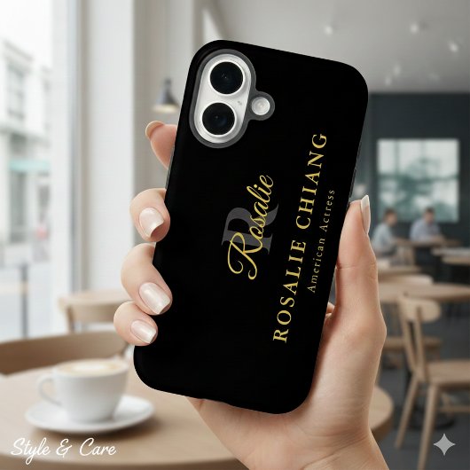 Aangepaste naam en titel met monogram Case-Mate iPhone case
