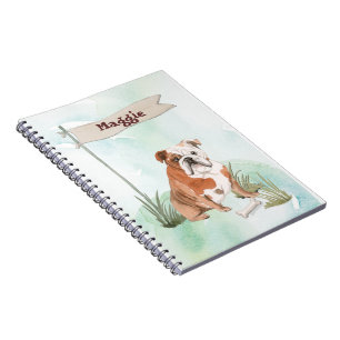 Aangepaste naam Engelse Bulldog Pet Dog Notitieboek