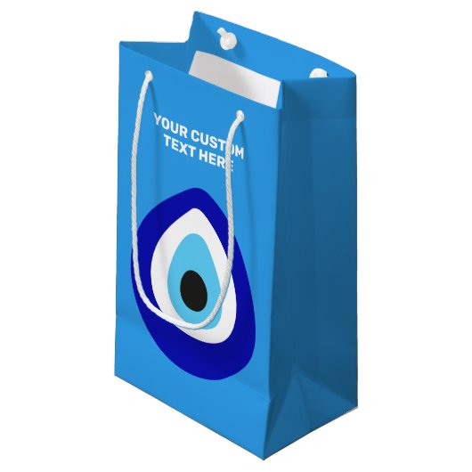 Aangepaste naam Evil Eye Nazar Amulet Klein Cadeauzakje (Voorkant Gekanteld)