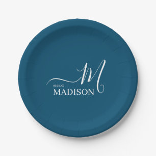 Aangepaste naam familie van Navy Blue Signature Papieren Bordje