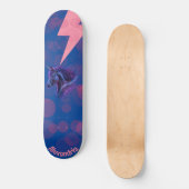 Aangepaste naam Fantasy Eenhoorn Roze Verlichting Skateboard (Voorkant)