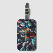 Aangepaste naam Fantasy Space Kind Bagagelabel (Voorkant (verticaal))