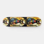 Aangepaste naam Faux Glas in lood Cat Skateboard (Horizontaal)