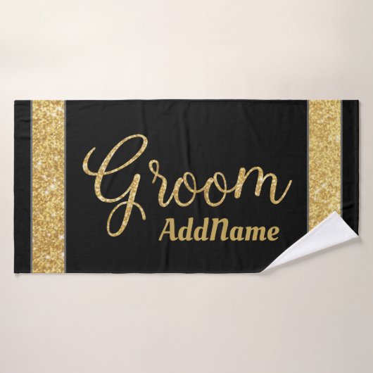 Aangepaste naam Faux Glitter Bath Towel Badhanddoek (Badhanddoek)