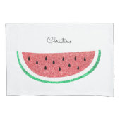 Aangepaste naam Faux Glitter Watermeloen Kussensloop (Voorkant)