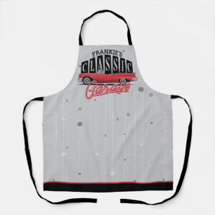 Aangepaste NAAM Faux Neon 1950's Klassieke Auto Ga Schort