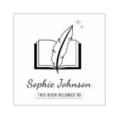 Aangepaste naam Feather Pen Book behoort toe aan d Rubberstempel (Afrduk)