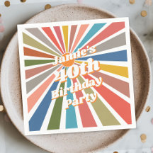 Aangepaste naam feesttafel decor leuk retro regenb
