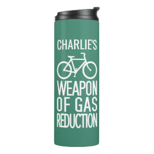 Aangepaste naam fiets en kleurtumbler thermosbeker