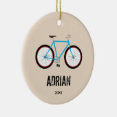 Aangepaste naam fietsontwerp keramisch ornament (Rechts)