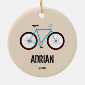 Aangepaste naam fietsontwerp keramisch ornament (Achterkant)