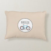 Aangepaste naam fietspatroon accent kussen (Achterkant)