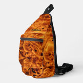 Aangepaste naam Fire Flames Sling Bag (Rechterhoek)