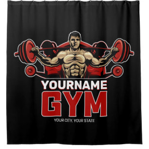 Aangepaste naam Fitness Home GYM Weight Lifting Douchegordijn